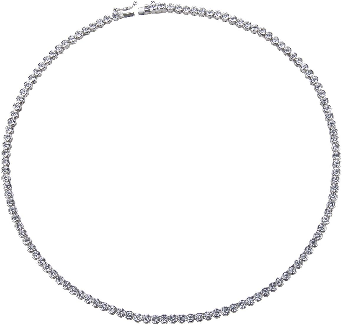 Pakuna's 16in Bezel Set Round CZ Tennis Necklace
