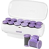 Conair Ceramic Hot Rollers, 1 3/4" &amp; 1 1/2" Rollers, Lavender, 12 Count | Heated hair rollers in 2 jumbo sizes heat in 85 seconds to create long-lasting volume on shoulder-length hair and beyond