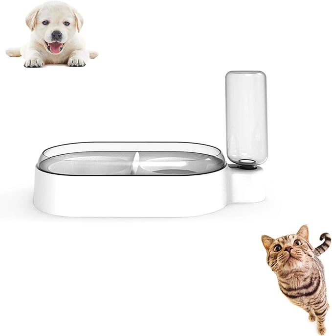 Dog Bowl, Dog Water Bowl, 2 in 1 Pet Feeder Water Automatic Dispenser