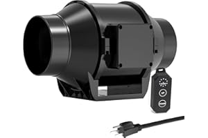 Toolazy Pro 6" Inline Duct Fan 405CFM with 10-Speed Digital Button Controller - EC Motor Ventilation Kit for Basement Dehumidification, Hydroponic Systems & Grow Tent Air Exchange (Ultra-Quiet Design)