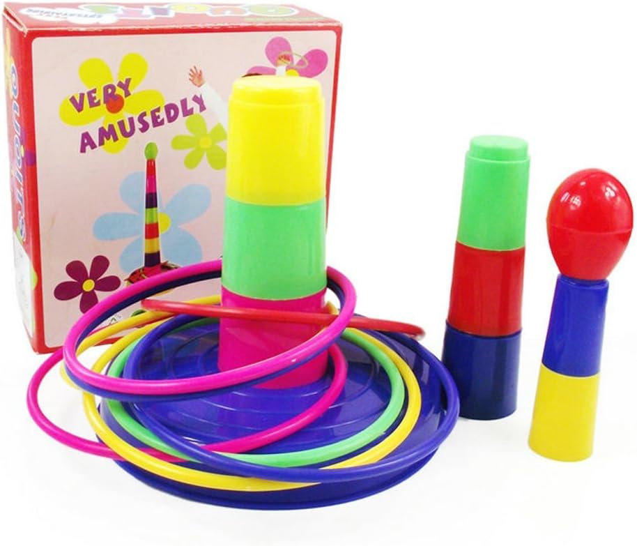 Kids Children Outdoor Plastic Ring Toss Quoits Garden Game Toy Play Fun