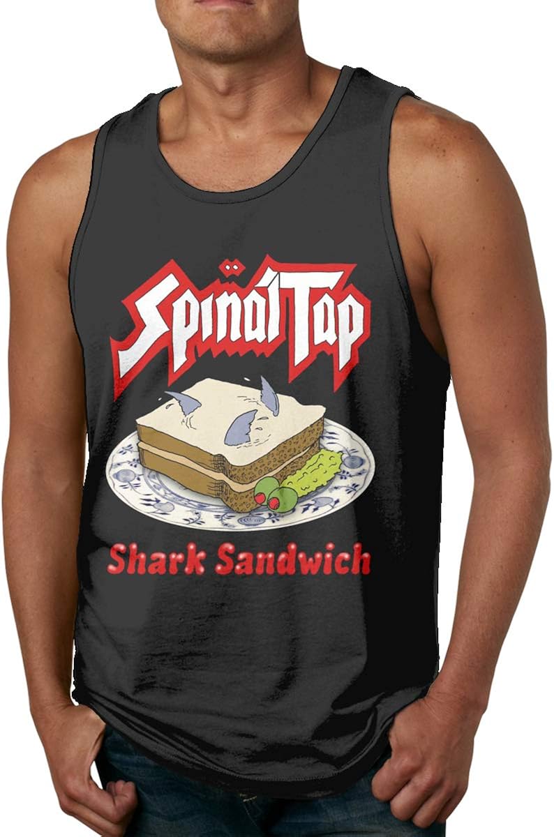 DABSON Spinal Tap Shark Sandwich Men's Tank Top Shirt Black