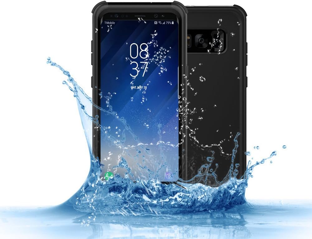 Becho Waterproof Case for Samsung Galaxy S8, Slim Light Waterproof Shockproof Dirtproof Snowproof Cover Case, Full-body Protective Underwater Cover Case for Galaxy S8(5.8inch)-Black