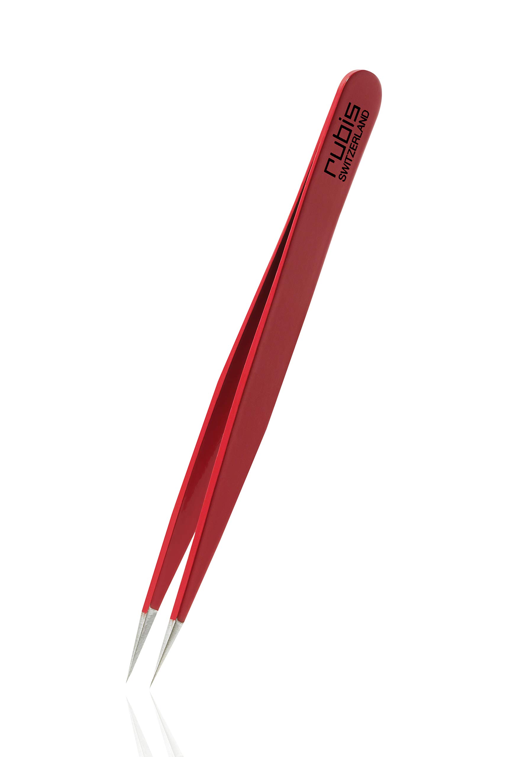 Rubis Pointer Splitting Tweezers for Ingrown Hair and Splinters - Pointed - Red