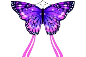 Flying Hoofer Large Butterfly Kite for Adults and Kids Ages 4-8 & 8-12 Easy to Fly, 55''X28'' Single Line Kite for Outdoor, Park or Beach.