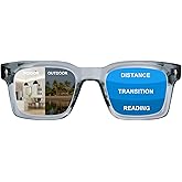 OuShiun Photochromic Progressive Multifocal Reading Glasses for Men Women Transition Multifocus Readers