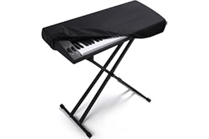 YNester 61 Keys Piano Keyboard Dust Cover, Adjustable Electric Piano Keyboard Covers for Digital Electric Pianos, Full Cover Elastic Lock Music keyboard Protector Cover - Black