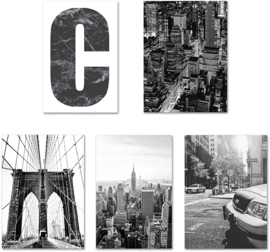 Amazon.de: Nordic Schwarz Weiß Stadt Landschaft Wandkunst Poster Brücke