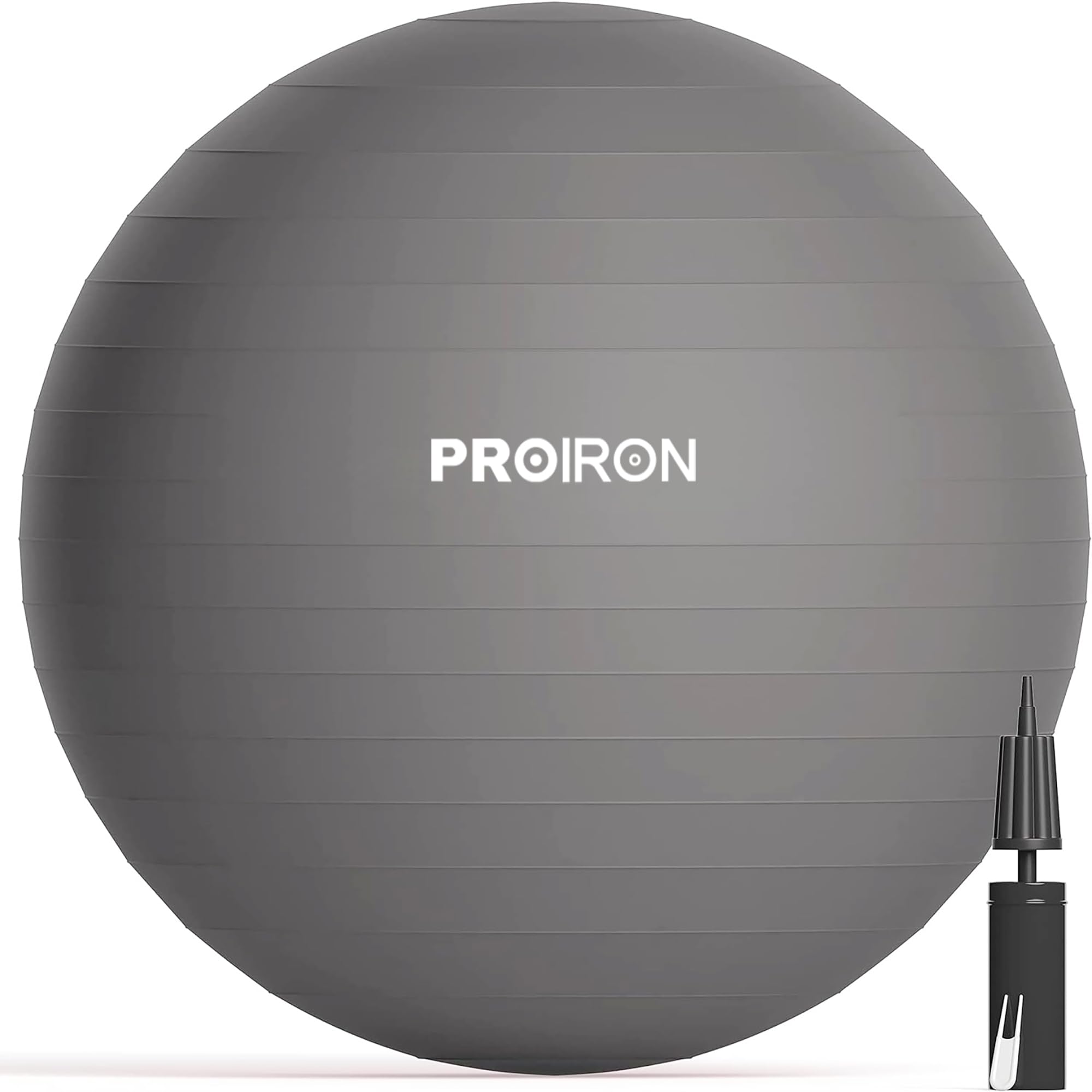 PROIRON バランスボール ばらんすぼーる 75cm 厚い ジムボール フィットネスボール アンチバースト 耐荷重300kg ハンドポンプ付 (グレー, 75cm/L)商品画像