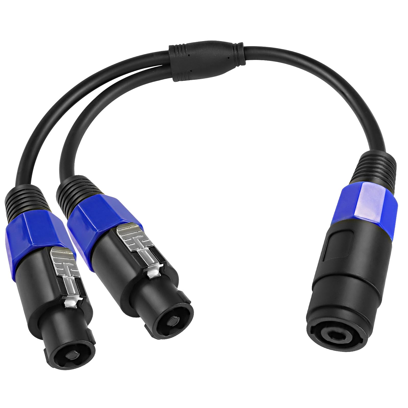 XMSJSIY Speakon Female to 2 Male Splitter Cable Speaker Break Out Twist Lock Audio Cable NL4FC 4 Core Speaker Connector Plug - 0.5m (1 Female to 2 Male)
