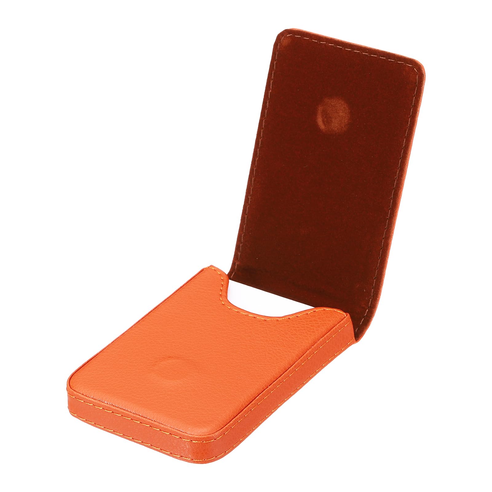 PATIKIL Business Card Holder, PU Leather Business Card Pocket Slim Name Card Wallet with Magnetic Shut for Office Credit Card ID Organization, Orange