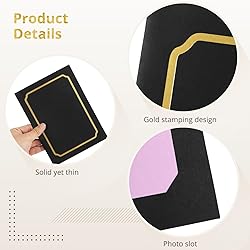 100 Pcs Photo Folders for 4x6 or 5x7 Pictures Black