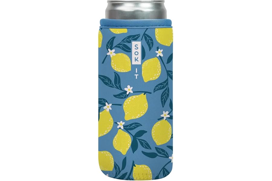 Sok It CanSok Sleeve for Beer & Soda Insulated Neoprene Cover (Main Squeeze, 12oz Slim Can Sleeve)