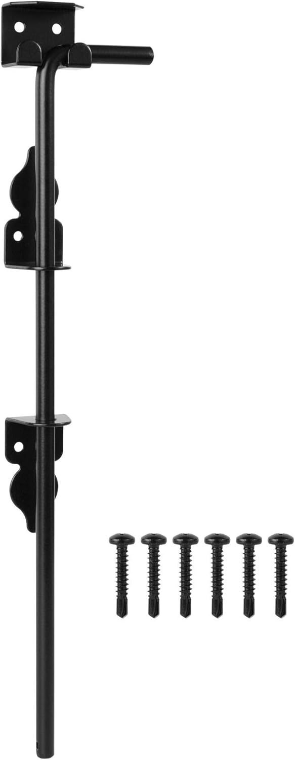 HILLMASTER 18" Heavy Duty Cane Bolt Gate Drop Rod for Wood Fence, Steel Drop Bolts Cane Bolt