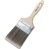 Magimate Double Thick Chip Brush, Wood Handle Straight Flat Stain Brush 3in | Flat 3" (76mm) wide PBT bristle brush for furniture, mural, gesso, plaster, varnish, polyurethane &amp; limewash; wood handle