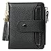 ZOOEASS Women's RFID Mini Soft Leather Bifold Wallet With ID Window Card Sleeve Coin Purse(black)