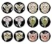 LilMents Animal Sugar Skull Black Mens Womens Stainless Steel Stud Earrings - 6 Pairs Set