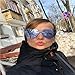 JOJO'S SECRET Oversized Square Sunglasses Metal Frame Flat Top Sunglasses JS009 (Gold/Transparent Red+Gold/Pink, 2.48)