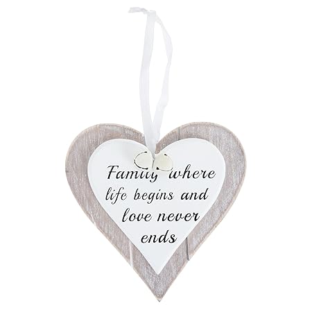 Mr Crimbo Grey Wooden Heart Shape Hanging Christmas Decoration