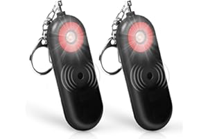 MtMinn Personal Safety Alarm for Women - 2 Pack 130dB Self Defense Keychains Siren Whistle, Replaceable Battery with LED Strobe Light - Emergency Security Safe Protection Devices for Kids Elderly