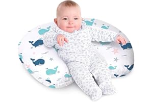Little Grape Land Nursing Pillow for Breastfeeding, Ergonomic Baby Pillow for Mom and Infant Support, Removable Cover Breastf
