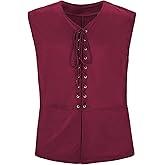 Durio Pirate Vest Men Renaissance Costume Mens Medieval Viking Gothic Steampunk Sleeveless Halloween Costume Waistcoat