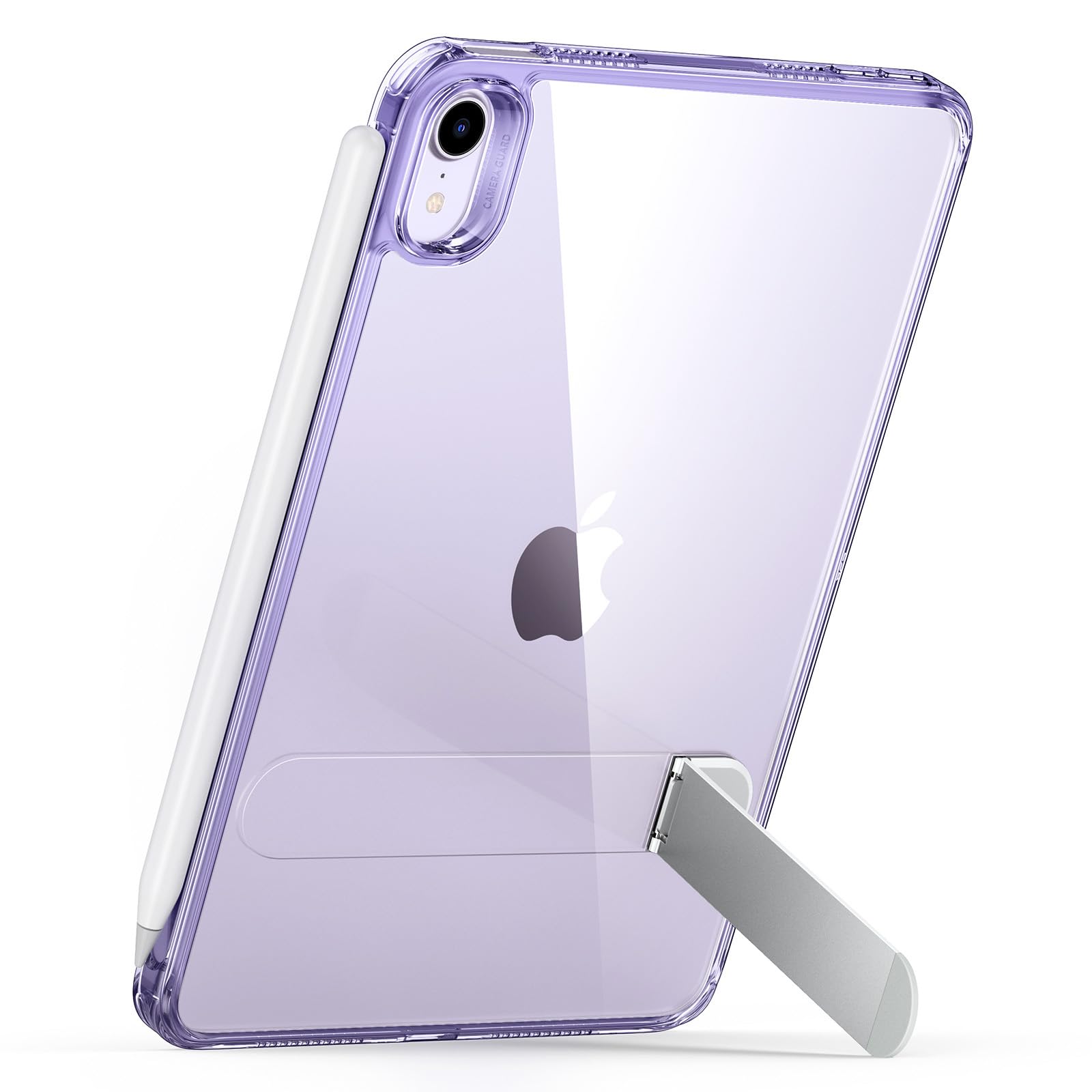Photo 1 of ESR for iPad Mini 7 A17 Pro Case, iPad Mini 7th/6th Generation Case with Stand(2024/2021), 3 Stand Modes, Slim and Light, Drop Safe, Supports Pencil Pro & Pencil (USB-C), Purple Clear