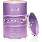 M&SENSE Eucalyptus Lavender Scented Candles Natural Non Toxic, Aromatherapy Candle for Stress Relief Meditation Relaxing, Housewarming Gifts for Women Men, 11.3oz 70 Hour Long Burning