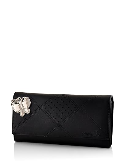 Butterflies Womens Wallet (Black) (BNS 2385BK)