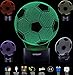 UbiKORT 3D Soccer Lamp, Gifts for Boys and Girls, Goal Led Night Light, Sports Lamp Decor, Helps Kids Sleep Better with a Glow Light, 8 Modes Color (6.5Ft USB Cord)