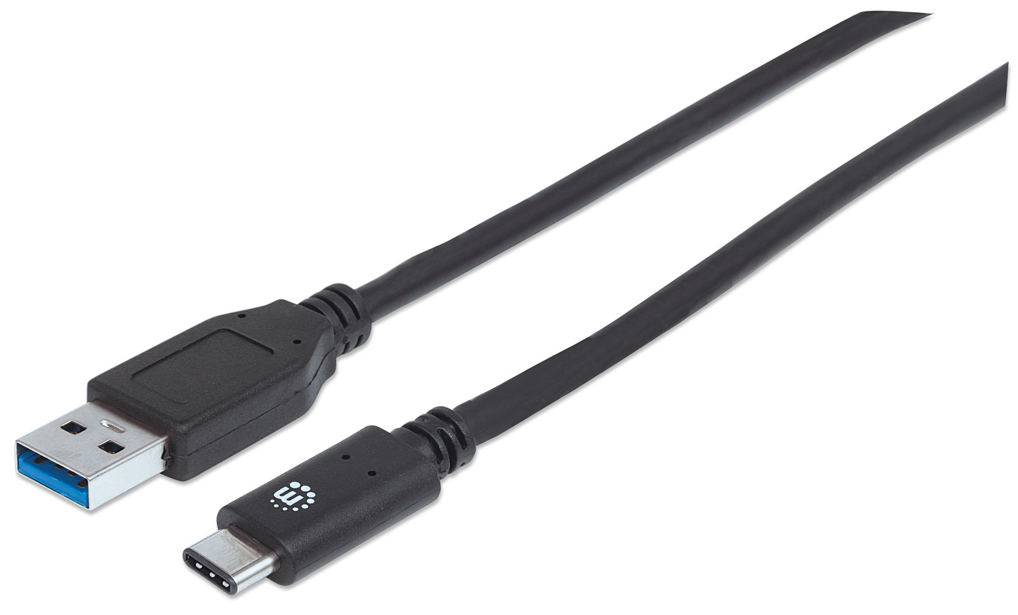 Manhattan USB-C to USB-A Cable, 1m, Male to Male, 10 Gbps (USB 3.2 Gen2 aka USB 3.1), 3A (fast charging)