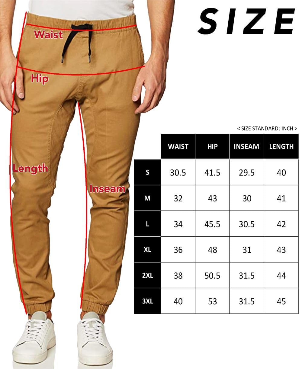 Southpole Mens Basic Stretch Twill Jogger Pants - Reg and Big & Tall Sizes