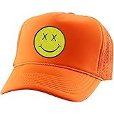 ALLNTRENDS Adult Trucker Hat Smile Face Embroidered Baseball Cap Adjustable Snapback