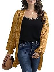 Ferrtye Womens Oversized Chunky Open Front Cardigan
