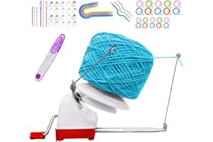 RRIGO Large Capacity Yarn Ball Winder - Yarn Winder Easy to Set Up and Use - Hand Operated Yarn Winder 10 Ounce Capacity + 53 Pieces Stitch Knitting Needles + 1 Pieces Scissors