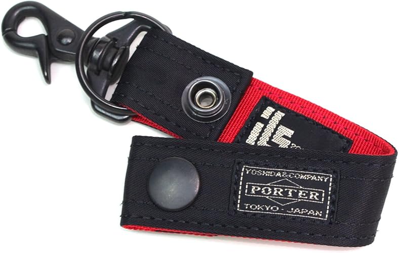 Amazon ポーター エルファイン Porter L Fine Porter Ils共同企画 キーホルダー Key Holder Lyd3 ブラック 裏地 レッド Black Backing Red Porter ポーター キーホルダー チェーン