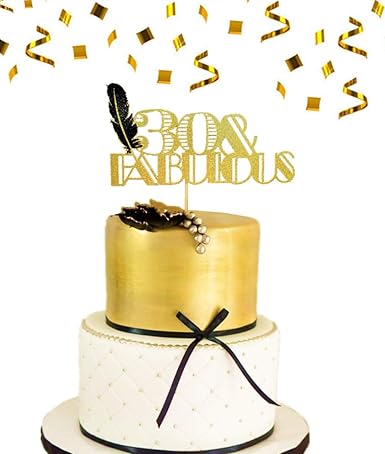 Jevenis 30th Birthday Cake Topper 30 Fabulous Cake Topper Art Deco