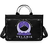 ConQuest Journals A Court of Thorns and Roses Night Court Tote Bag, Twin Handles, 38'' Adjustable Crossbody Strap, Sarah J. Maas ACOTAR Velaris Design, Bookish Interior Lining, Officially Licensed