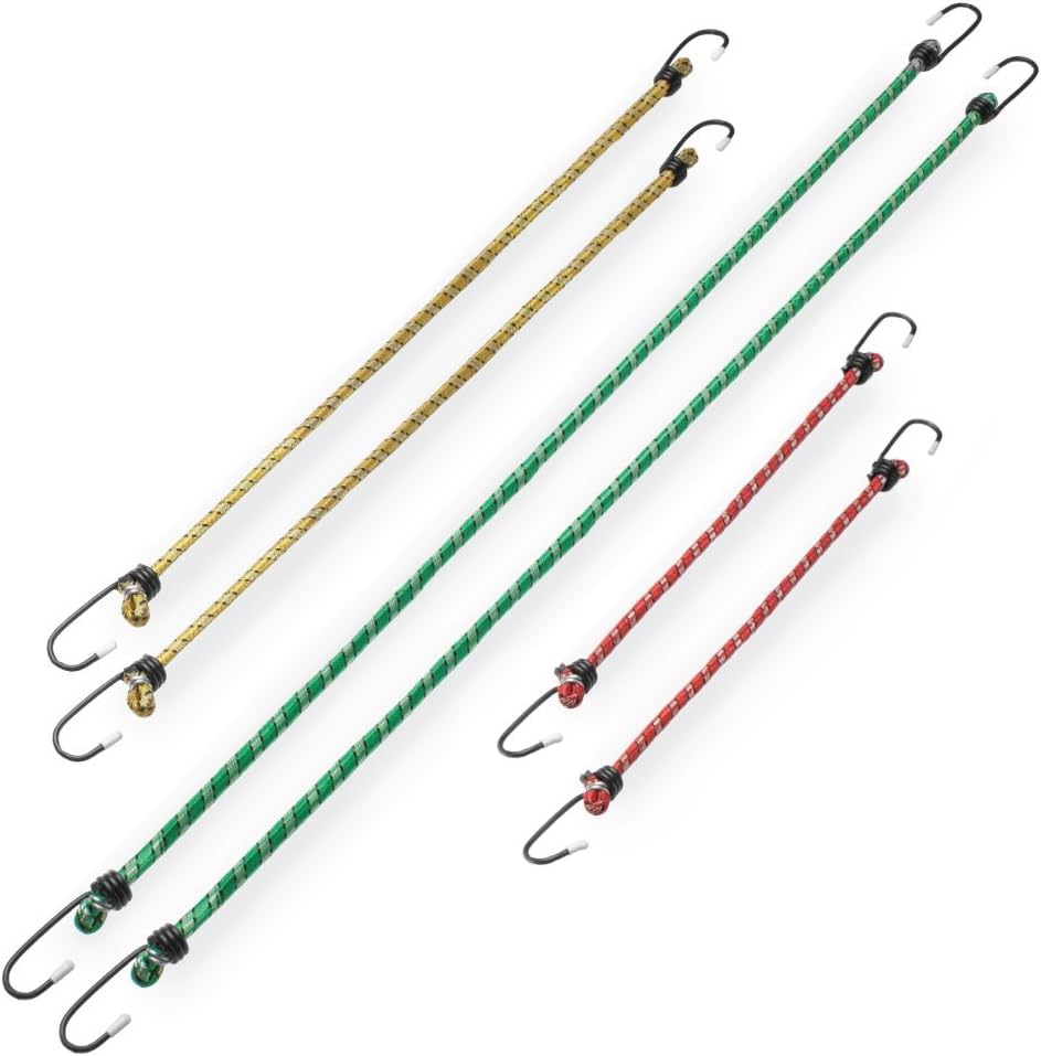 6 Piece Vinyl-Coated Bungee Cord Set, 3 Convenient Lengths by Knack