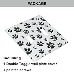 Pznen Paw Print 2-Gang Wall Plate Dual Switch