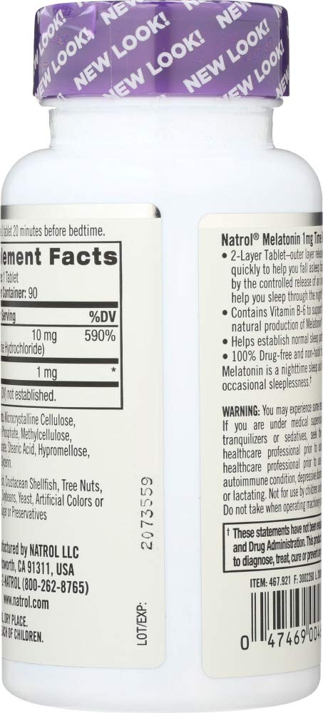 Amazon.com: Natrol (NOT A CASE) Melatonin TR Time Release 1 mg, 90 Tablets: Home & Kitchen