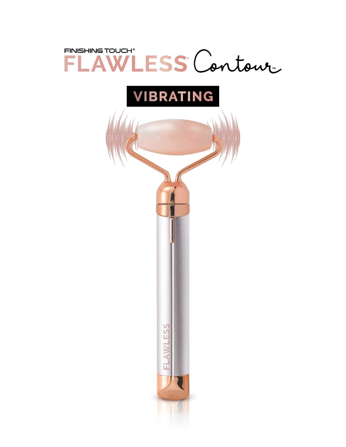 Finishing Touch Flawless Contour Vibrating Facial Roller & Massager, Rose Quartz: Beauty