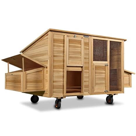 Poulailler Mobile Sur Roues Abris Poule 220x125x118 Cm Abri Poule