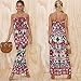 ECOWISH Womens Off Shoulder Floral Print Strapless Jumpsuit Wide Leg Rompers Pink M