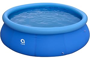 JLeisure Avenli 17808 12 Feet x 30 Inch Round Inflatable Outdoor Swimming Pool for Kids Ages 6 and Up, Small Above-Ground Pool, Blue