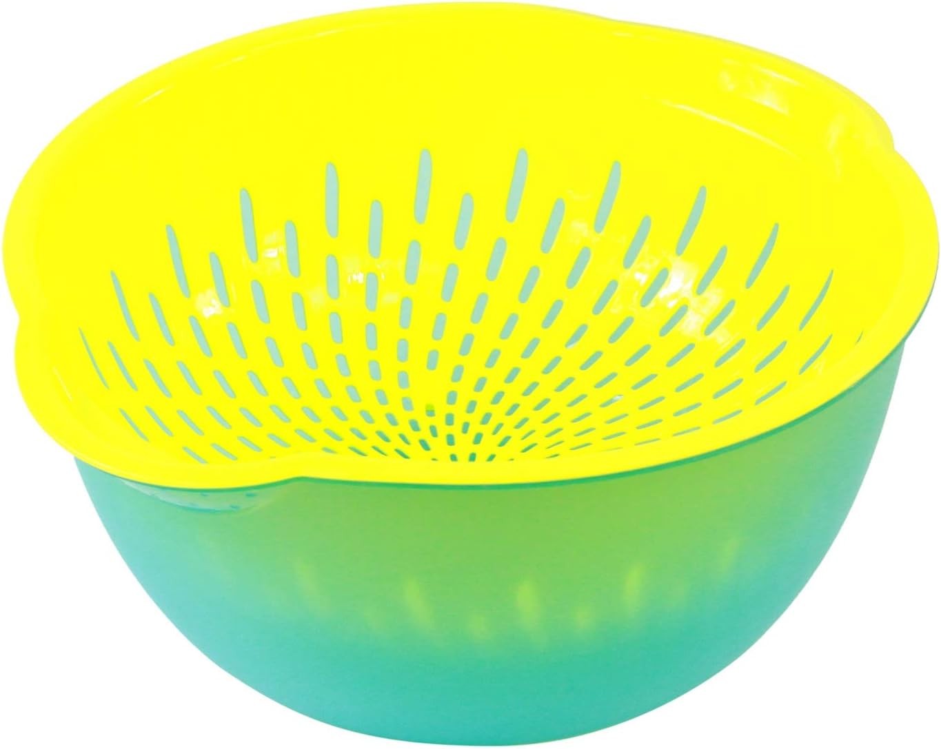 Plastic Colander and Bowl Combo Set Lime Green Large BigaMart