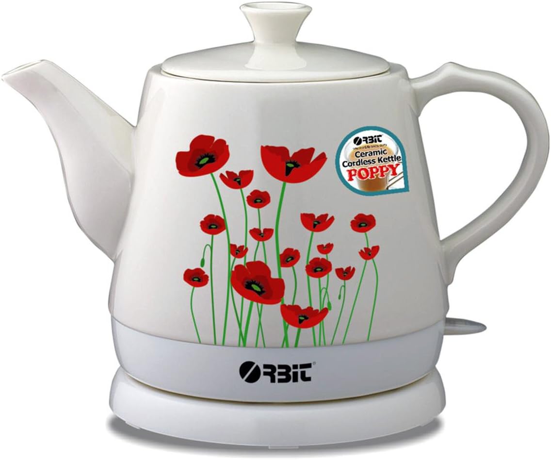 Orbit Poppy Ceramic Cordless Kettle, 1 Litre, 1640 Watt Amazon.co.uk Kitchen & Home