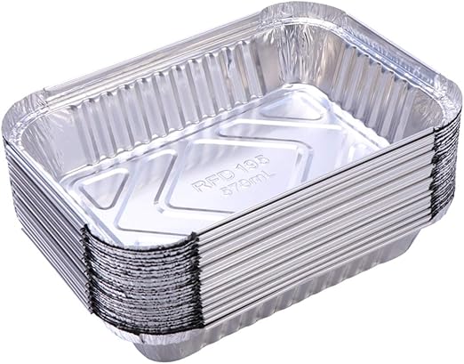 Bestonzon 30 Aluminium Foil Food Containers Trays Disposable Bbq Fat Pan Tray Barbecue Trays For Baking Food Storage Container More 570 Ml Amazon De Kuche Haushalt