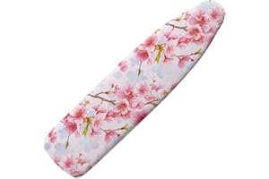 Darisoco Pink Flower Thick Padding Ironing Board Covers Soft Durable Stain Resistant Hook and Loop Fastener Strap Easy to Ins