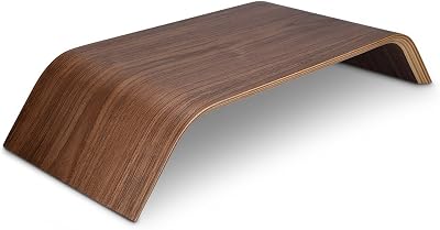 kalibri Walnut Universal Computer Monitor Stand Desk Dock 53x25.5x9.5 cm